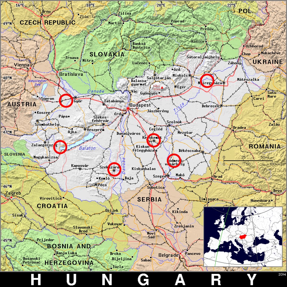 Map of Hungary